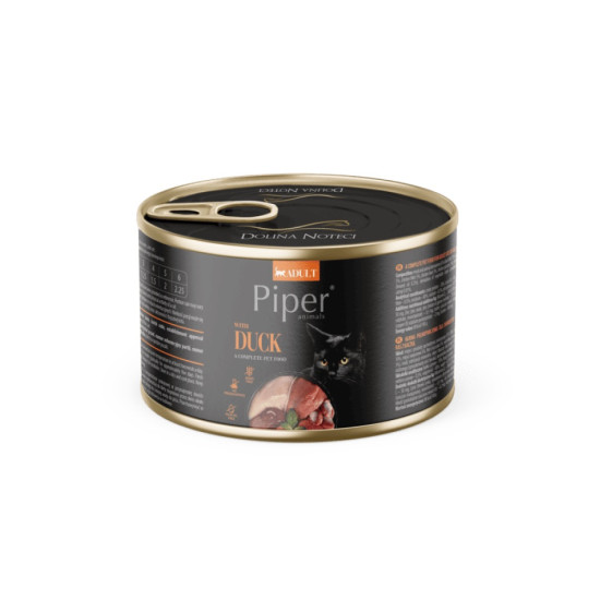 Piper Cat cu Rață – hrană umedă completă pentru pisici, conservă 185 g